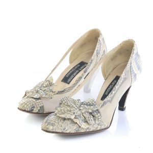 Stuart Weitzman Mesh Snake Skin Pumps Heels